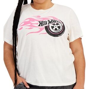 Grayson Threads Black Trendy Plus Size Flaming Hot Wheels T-Shirt.NWT